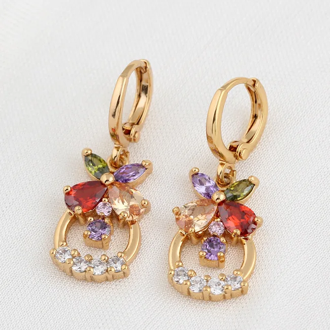 Kuniu Geometric Drop Earrings for Women Zircon Metal Material Exquisite Lovely Style Wedding Anniversary Occasion Jewelry | Украшения и