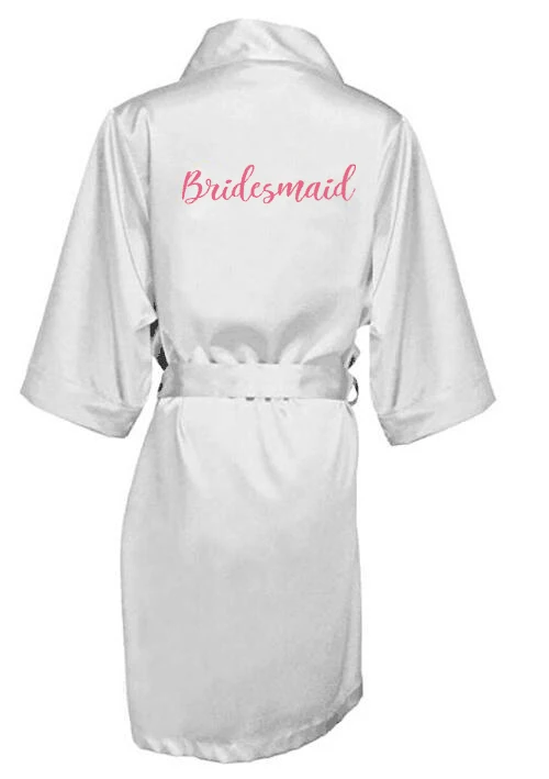 sexy pink robe bride kimono satin robe women Bathrobe wedding robe sister mother of the bride groom bridesmaid robes