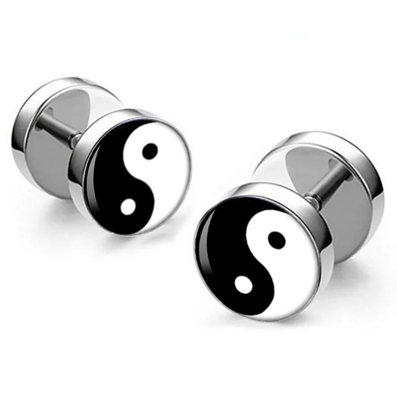 Оптовые затычки для ушей с логотипом на заказ гвоздики серьги-гвоздики иллюзией 8