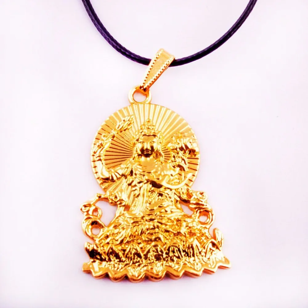 

Feng Shui Golden Manjushri Buddha Necklace Amulet W1250