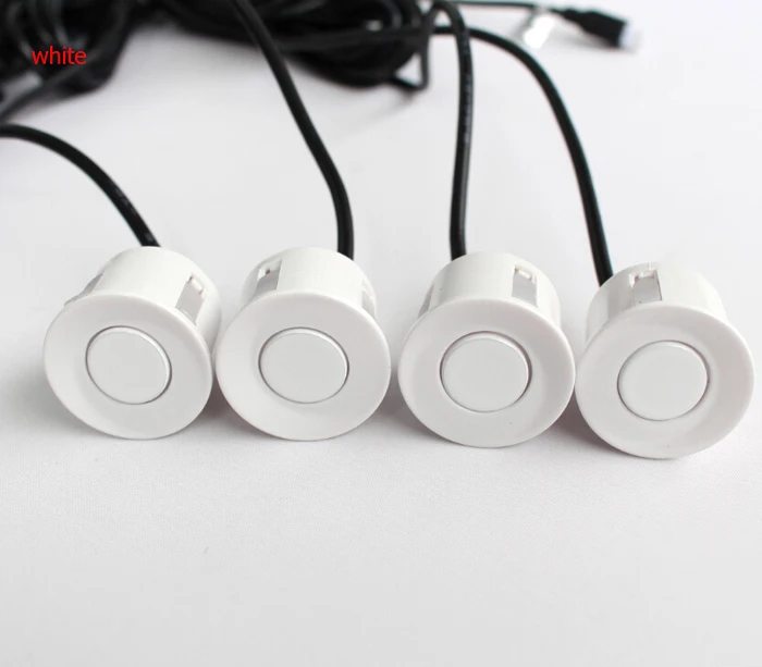 white sensor GreenYi видео парковка 4 Датчики автомобиля обратный резервный задний зуммер Радар монитор системы, Поддержка отображения изображения и звукового оповещения - Название цвета: white sensor