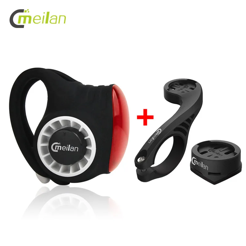 black Meilan S3xC2 Беспроводной велосипедный светильник Meilan S3 Bell Противоугонная сигнализация COB велосипедный задний фонарь опционально C2 Расширенный кронштейн - Цвет: black Meilan S3xC2