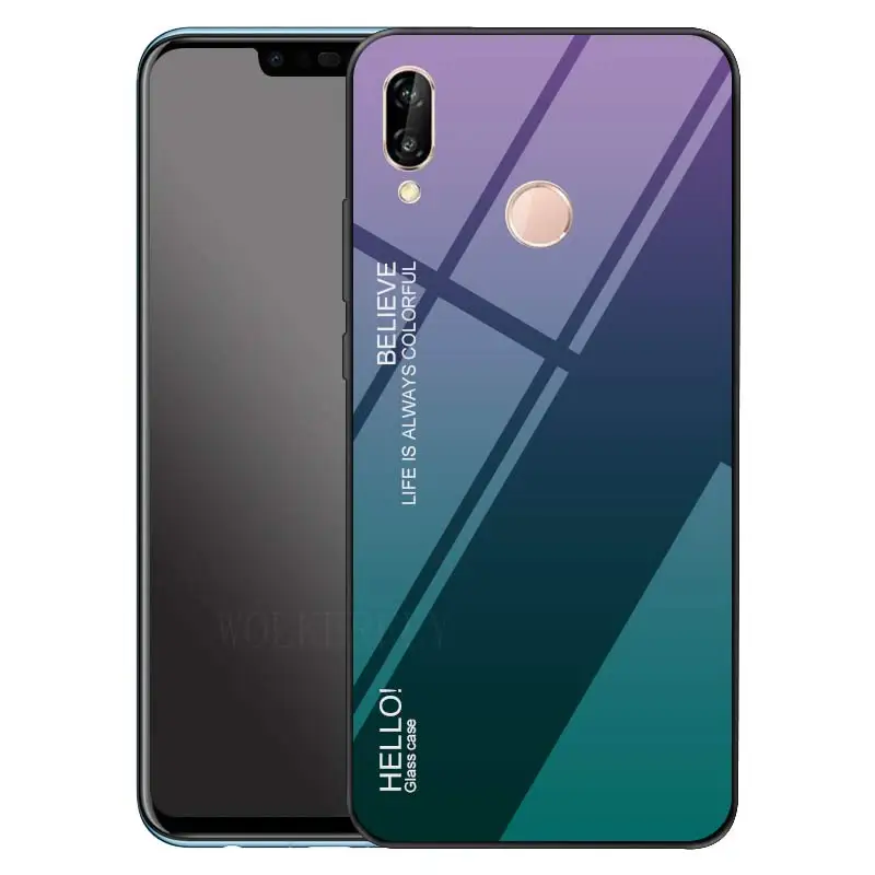 50 шт./лот чехол из закаленного стекла с градиентом для Huawei mate 20 P30 P20 pro 20X honor 9i 10 lite 8X