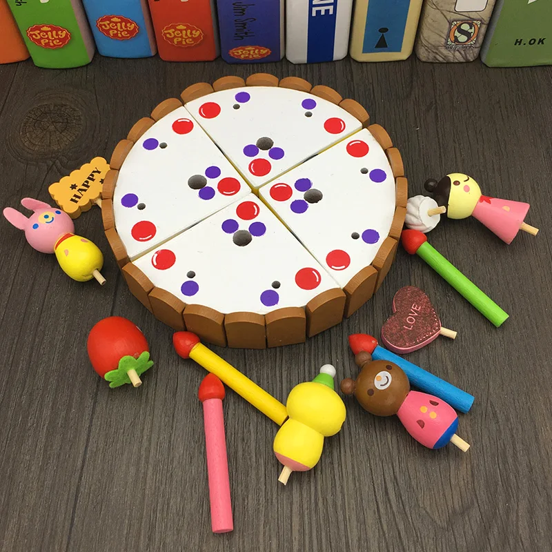 Деревянные игрушки JaheerToy набор кухонных игрушек имитирующий пирог подарок на