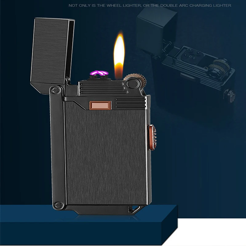 Креативная металлическая usb зажигалка Электрический газовый двойной бант