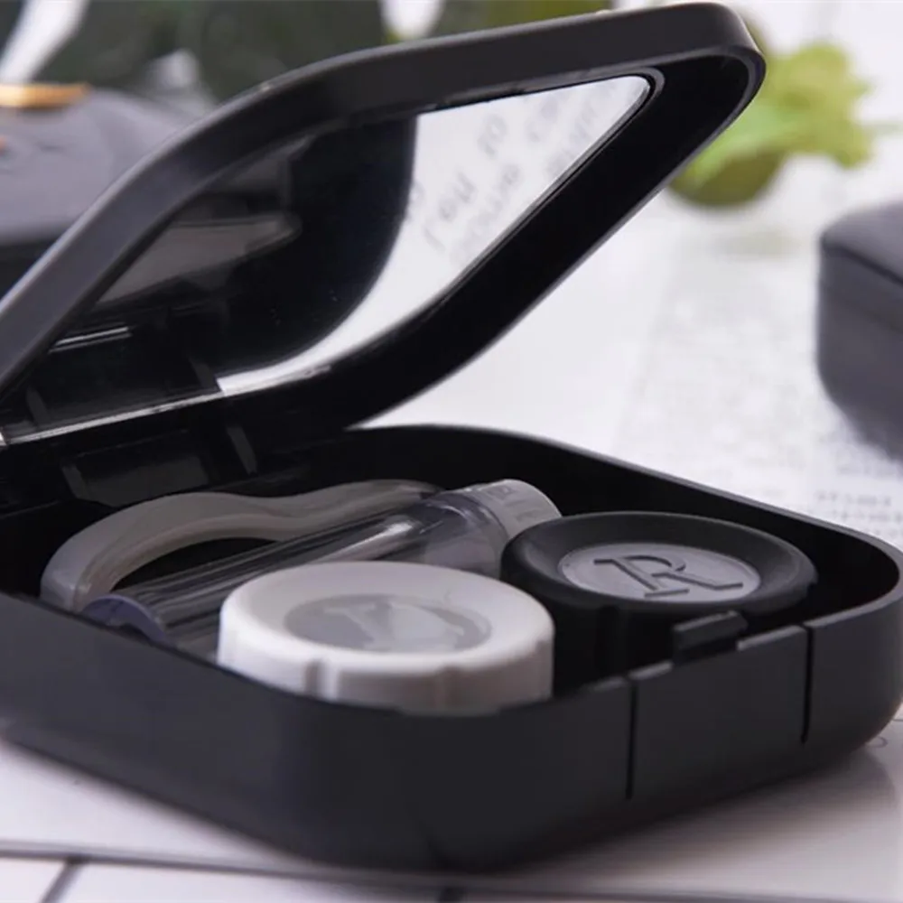 1 шт. милые черные чехлы для контактных линз с космическими звездами и луной