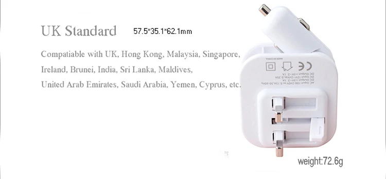 UK Plug USB зарядное устройство для сотового телефона, складная Автомобильная зажигалка и настенные вилки 2в1, универсальное мобильное gps SLD01 5V 2.1A, домашнее зарядное устройство для путешествий - Plug Type: UK Plug