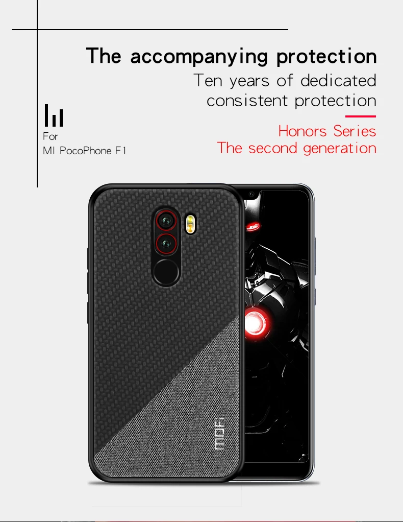Глобальная версия для Xiaomi POCOPHONE F1 POCO чехол MOFI Роскошные сетчатые тканевые чехлы 6