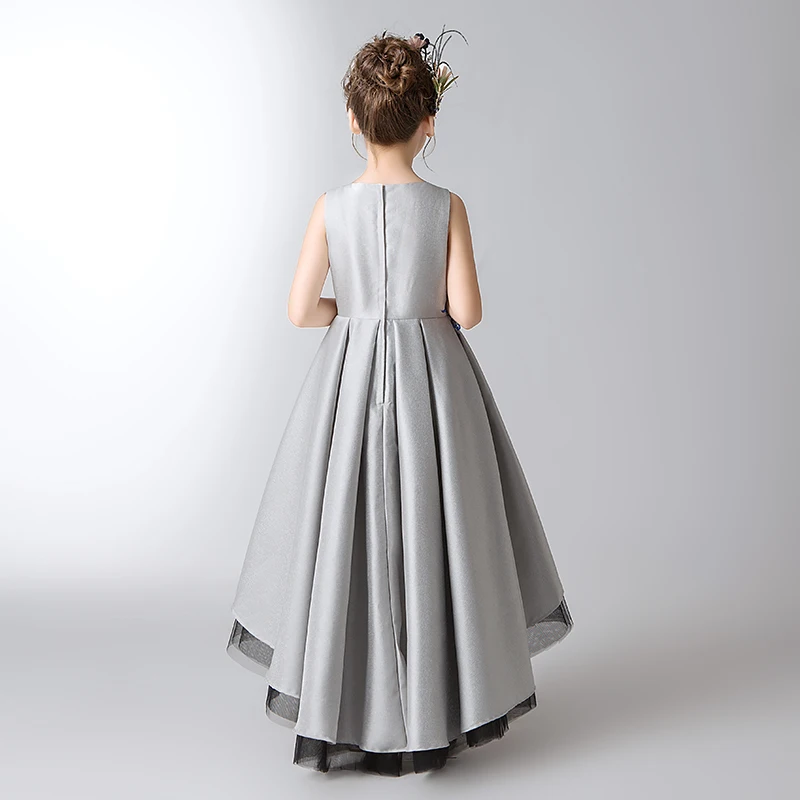 Long Trailing Princess Girl Wedding Dresses Lace Floral Dress For Piano Performance Birthday Party Flower | Детская одежда и обувь