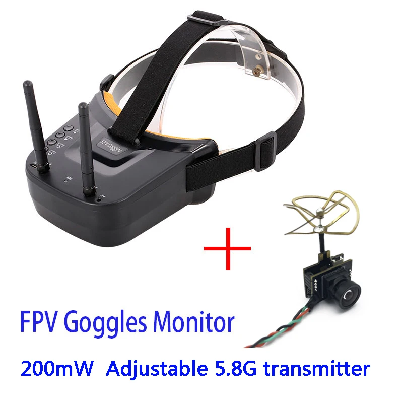 Combination 2 5,8G 40CH двойные антенны FPV очки монитор видео очки гарнитура HD с 200mW регулируемый 5,8G 700TVL передатчик камера - Цвет: Combination 2