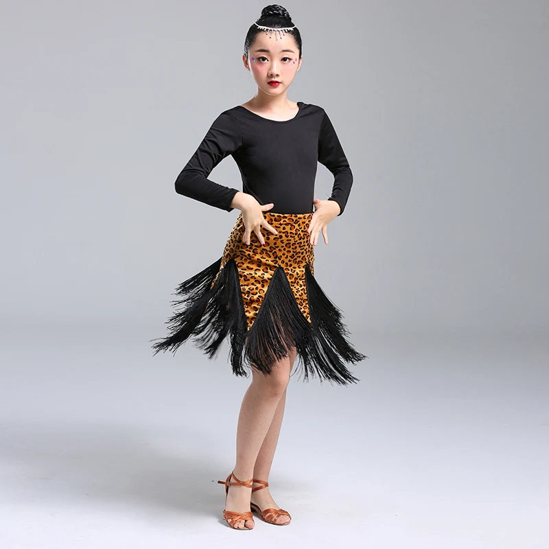 High Quality Children's Latin Dance Clothes New Spring Students Tassel Skirt Show Competition Practice Women | Тематическая