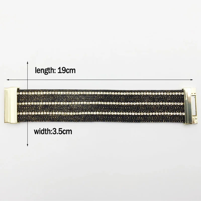 LEMOER 2019 дизайнерский трехрядный кожаный браслет со стразами и магнитной