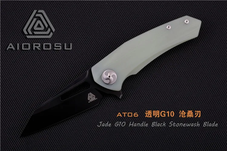 Jude G-10 Aiorosu TORNADO Складной Нож EDC 440C черное лезвие - Цвет: Jude G-10