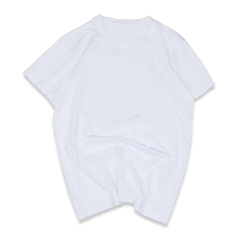 Fashion Solid Color T-Shirt Men Round Neck Cotton PlainT-Shirt Casual Summer Short Sleeve Tee Tops Shirt Clothing Black White | Мужская