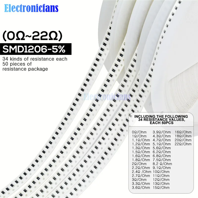 1700 шт./лот 1206 SMD резистор 0R 10 м Ом 5% 1/4 Вт 0 25 чип сопротивление фиксированный