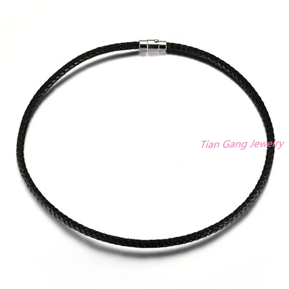 Цепочка из натуральной кожи 3/4/5 мм 9 размеров|stainless jewelry|leather jewelrychain stainless |