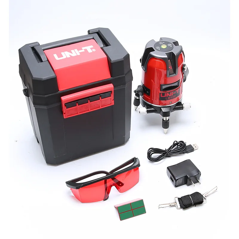 UNI T LM550 красный луч линии лазерный уровень LM550G зеленая линия 5 линий 3 точки 360 self