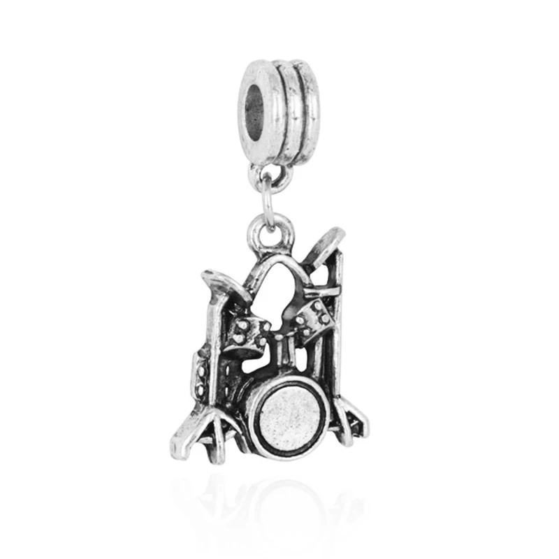 Drum Set Новинка,, бусина, сплав, домашняя книга, музыка, кофе, яблоко, подвеска, шарм, подходит для браслета Пандора, ожерелье, сделай сам, женское ювелирное изделие - Цвет: Drum Set