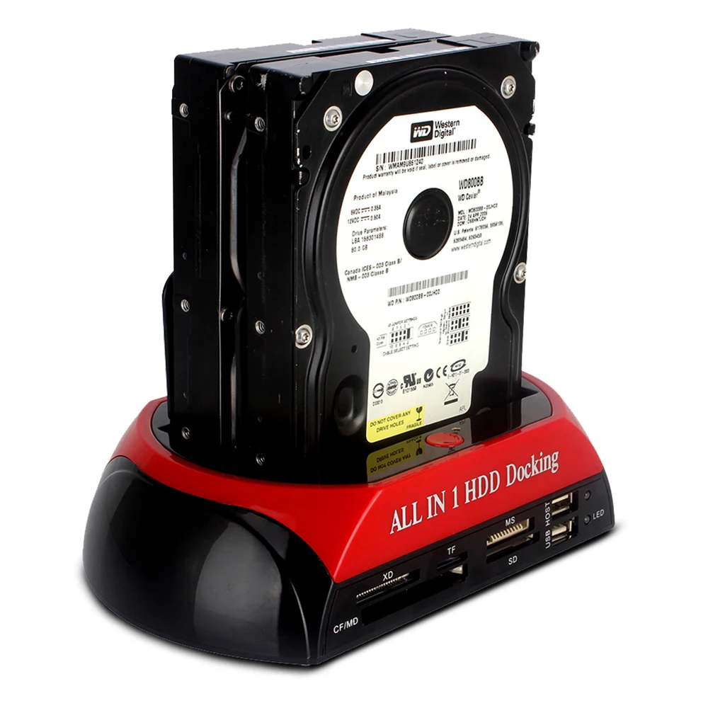 2 5 'Ɖ 5'' IDE 1 SATA USB2.0 Двойной внешний жесткий диск Двойная док станция