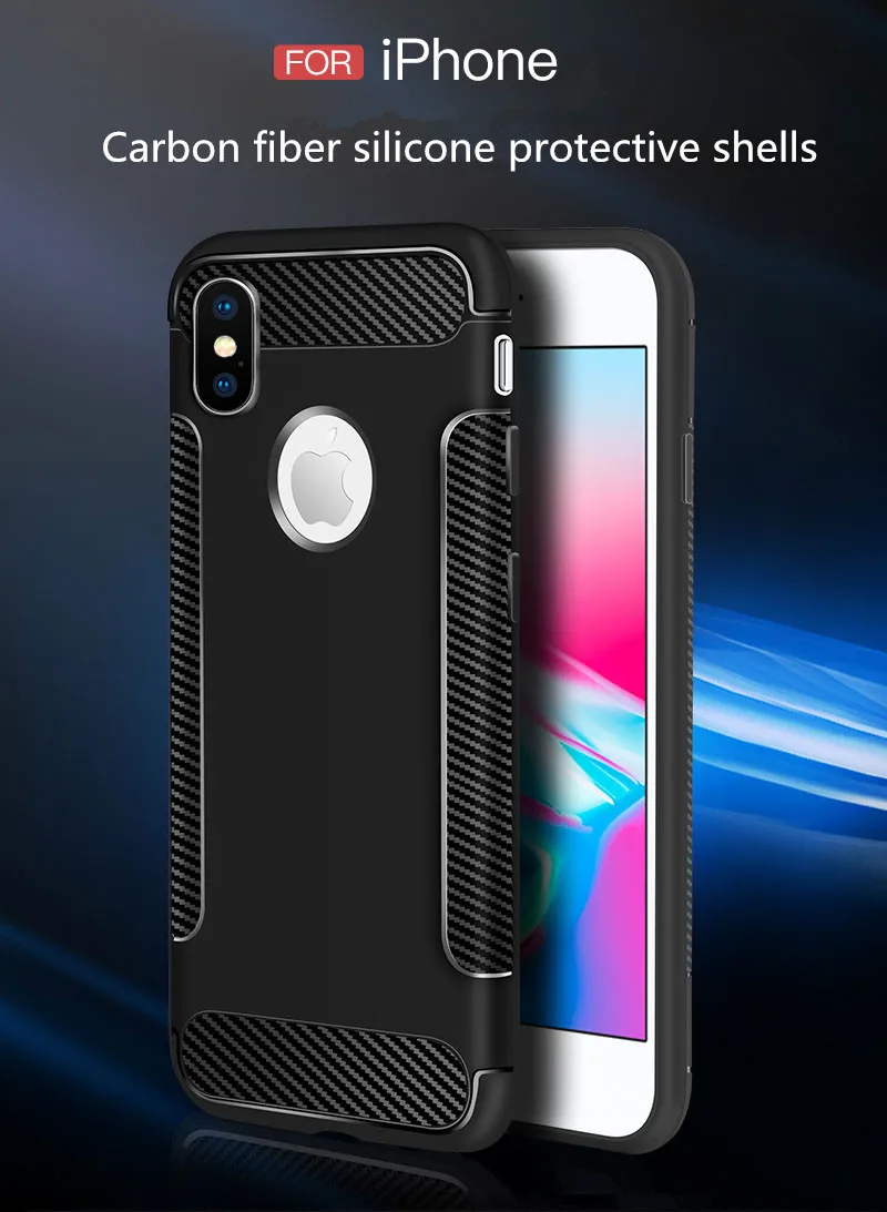 Силиконовый матовый мягкий чехол из углеродного волокна для iphone x xr xs max ТПУ apple 6 s 7