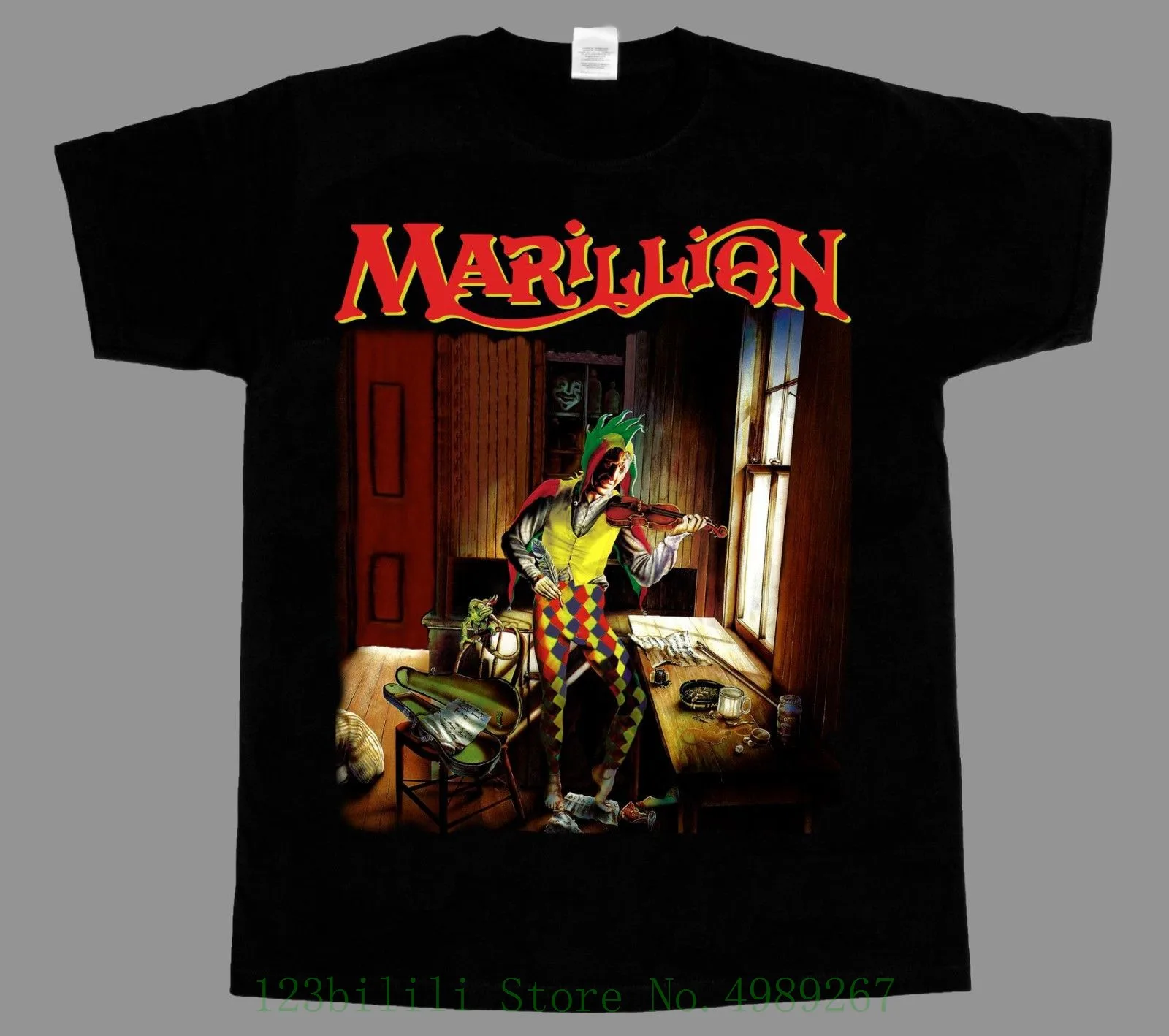 Мужская футболка с коротким рукавом Marillion Script черная для взрослых|Мужские