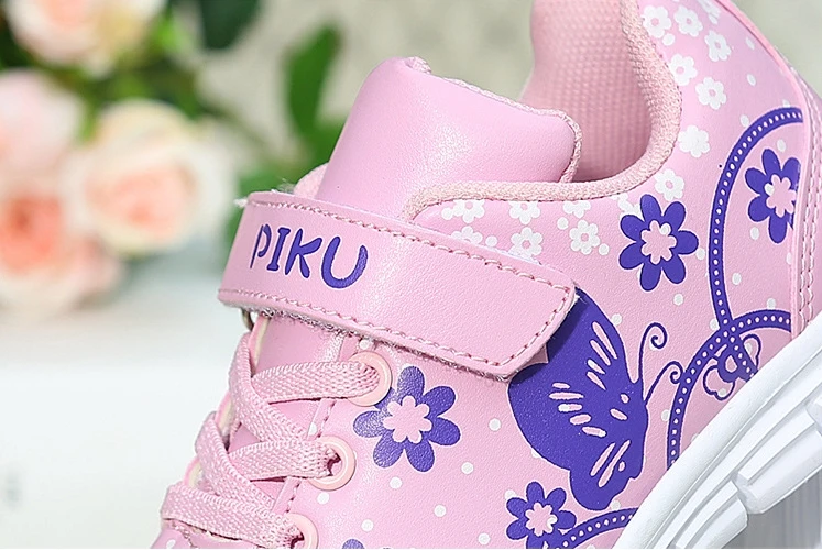

2019 new big girls shoes primary school sports shoes spring and autumn princess kids printed sneakers