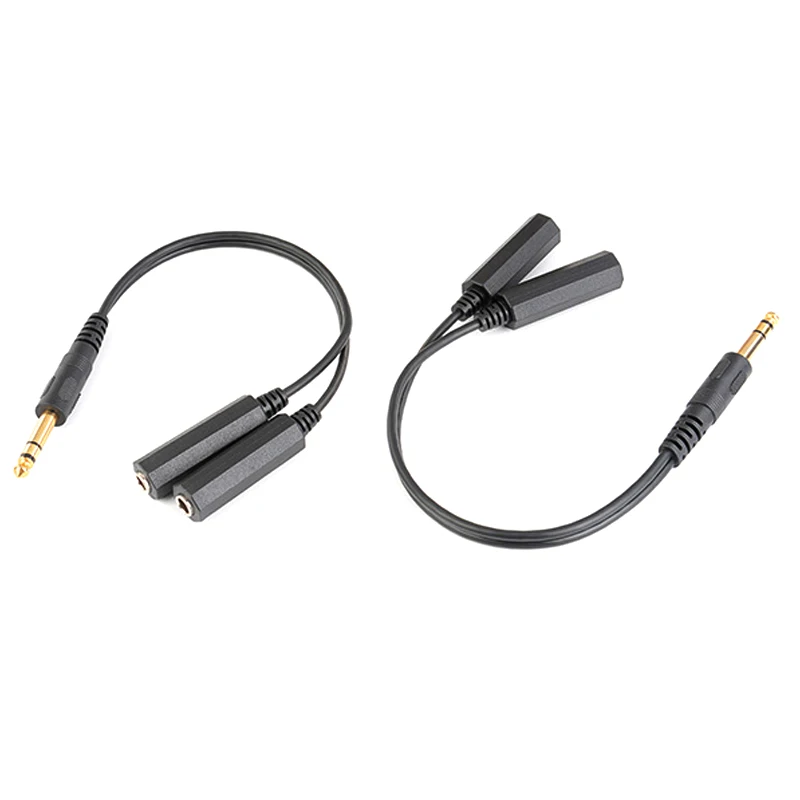 

6.35mm Stereo Male to 6.35mm Dual Female Adapter Jack 1/4 Audio Y Splitter Cable Audio Connector EM88