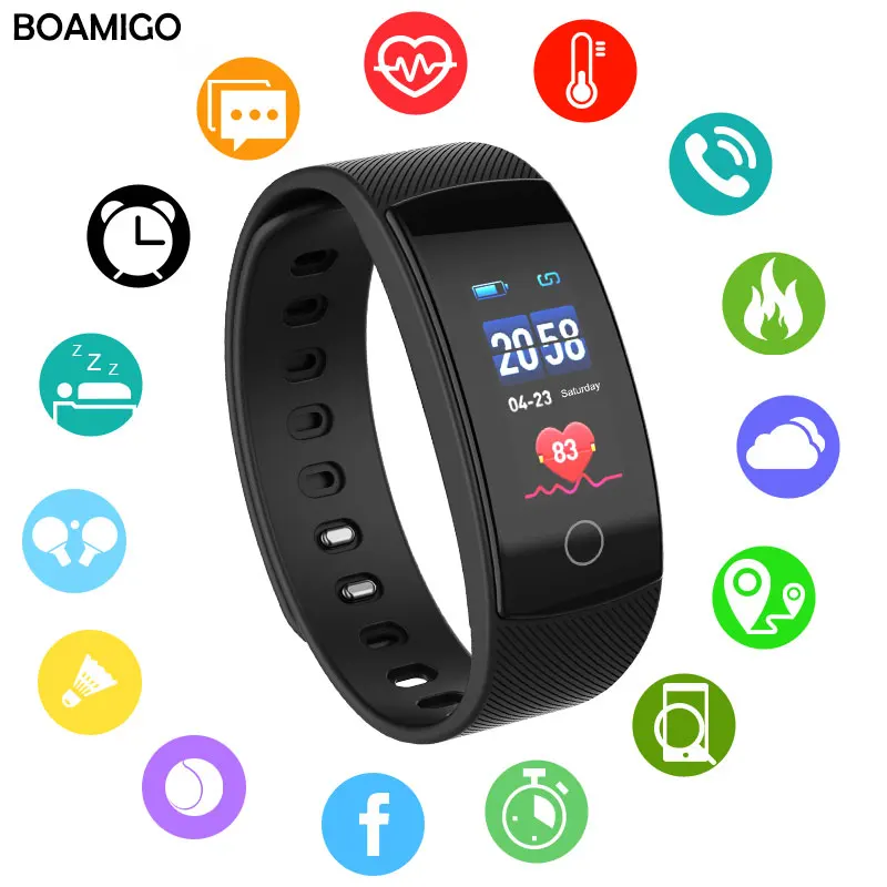 Умные часы BOAMIGO, брендовый браслет, браслет, bluetooth, пульсометр, мониторинг сна, для IOS, Android, телефона, спортивные, фитнес-часы