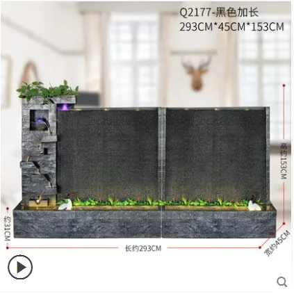 Темно-серый Масштабное украшение в европейском стиле для фонтана, современное простое украшение для гостиной во дворе, водяная занавеска, настенный поток - Цвет: Темно-серый