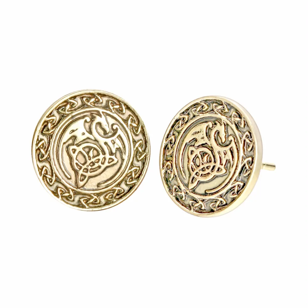 Славянский дракон серьги в стиле хип-хоп женские бронзовые мужские ювелирные