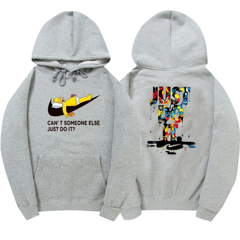 Fashion Funny Print Hoodie Sweatshirt Men Women Just Do It Colorful Letter Long Sleeve Hip Hop Cotton O-Neck Hoody | Мужская одежда