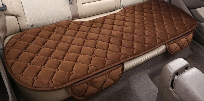 coffee 2 seat Автомобильные сиденья Coves протектор коврик авто сиденье Подушка Нескользящая сохраняющая тепло зимняя плюшевая бархатная задняя подушка сиденья автомобильные аксессуары - Название цвета: coffee 2 seat