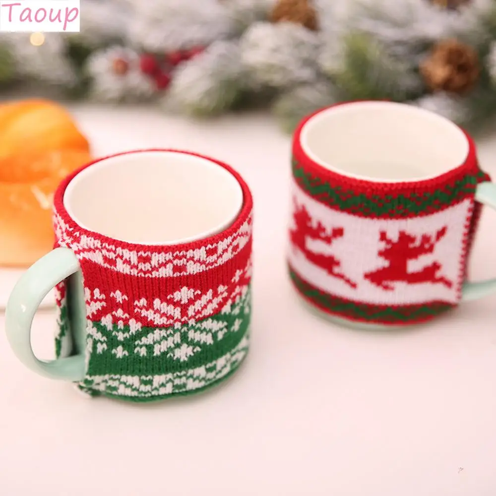Taoup шерстяная вязаная Рождественская кружка Рождественский Декор для дома