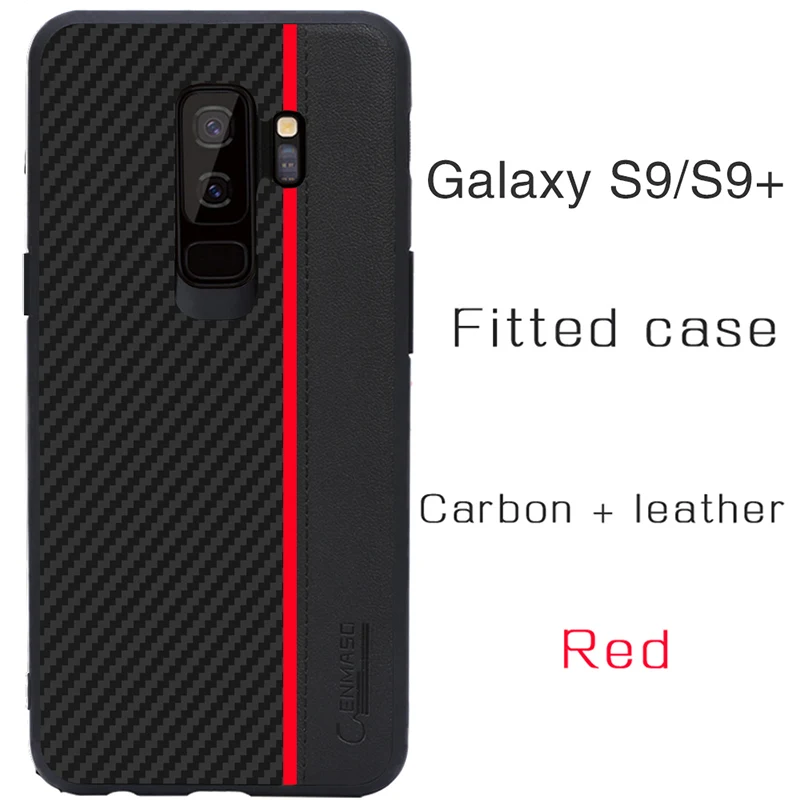Красный Для samsung S9 Plus, чехол,, CENMASO, волокнистая кожа, защитный чехол для samsung Galaxy S9, чехол для samsung S9, чехол - Цвет: Красный