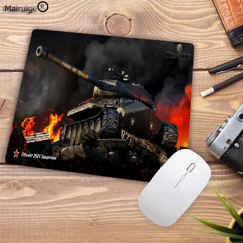 Резиновый коврик для мыши Mairuige World of Tanks стильный игровой белый с застежкой по