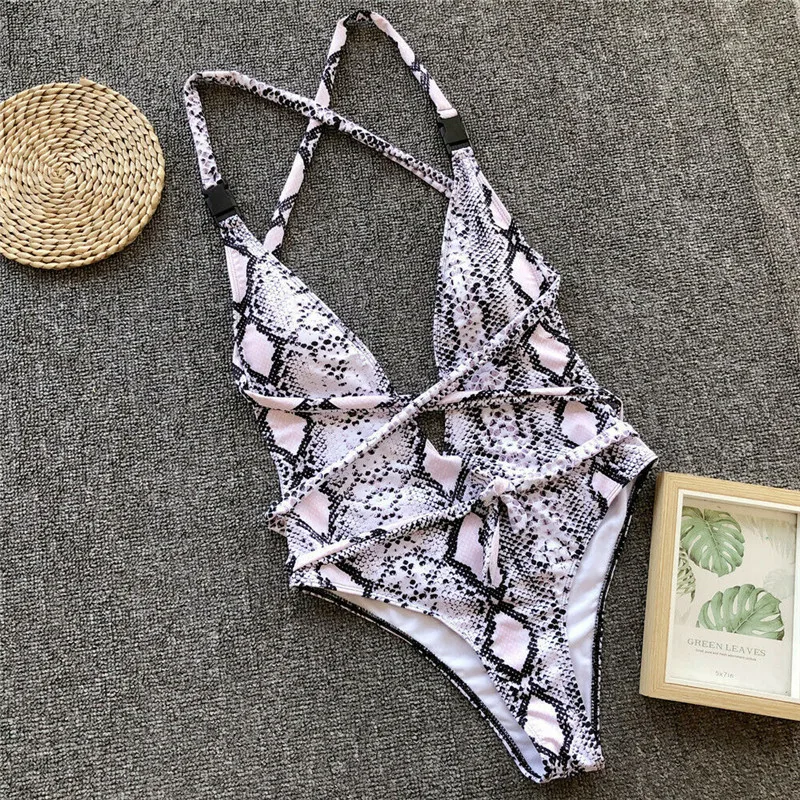 Новинка Женский цельный купальник бикини с глубоким V образным вырезом