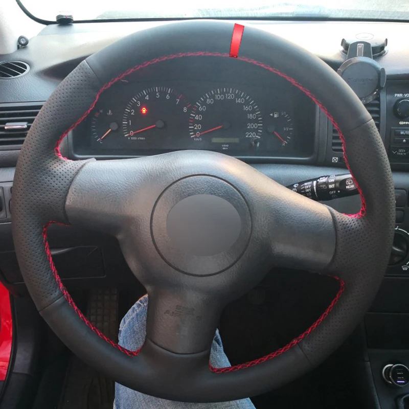 HuiER ручной швейный чехол рулевого колеса автомобиля для Toyota Corolla 2004-2006 Caldina 2002 2003-2006 2007 RAV4(US) 2004-2005 Scion tC