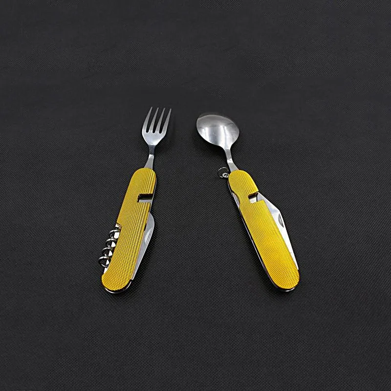 Outdoor Tableware Camping Folding Spoon Fork Knife Set Portable Travel Hiking Stainless Steel Pocket Picnic | Спорт и развлечения