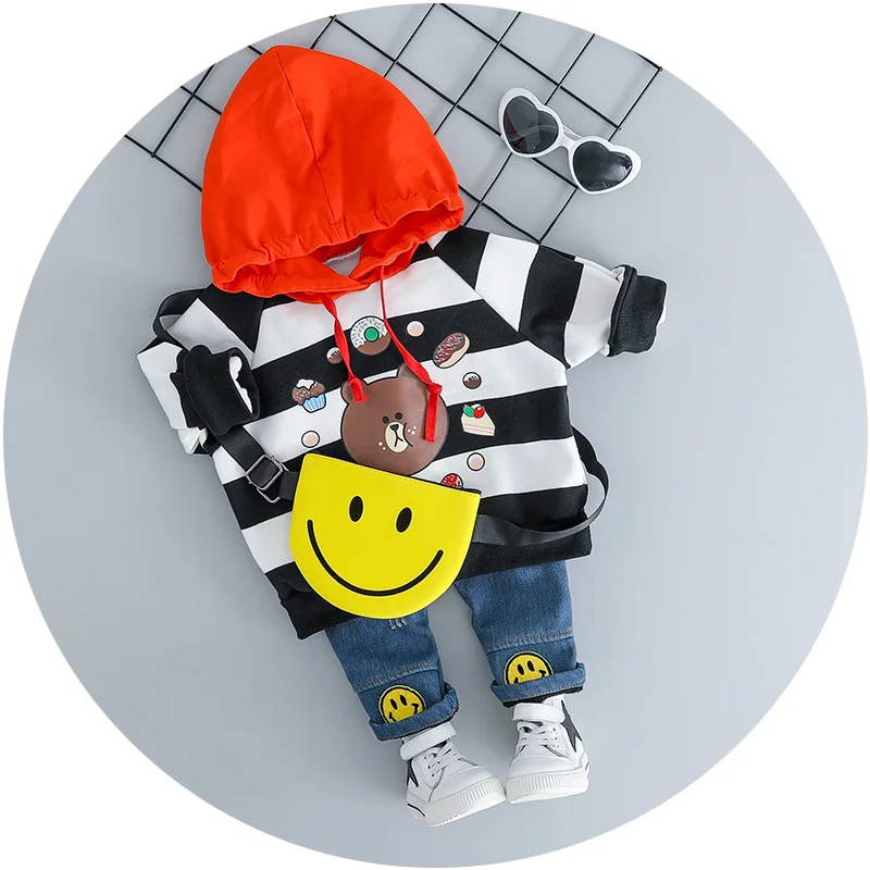 2018 зимний комплект одежды для маленьких мальчиков Детская футболка топы длинные