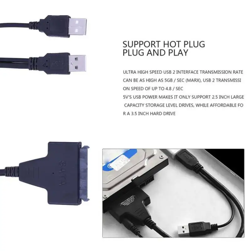 Соединительные кабели для жестких дисков компьютера кабель USB 2 0 к SATA