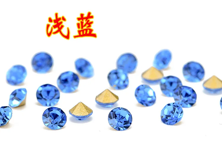 lt sapphire TopStone круглый Стекло Chatons Pointback Стразы Цвета ss4 ss8 ss12 ss16 ss20 ss28 ss30 ss38 ss45 Стекло шатон СТРАЗА камень - Цвет: lt sapphire