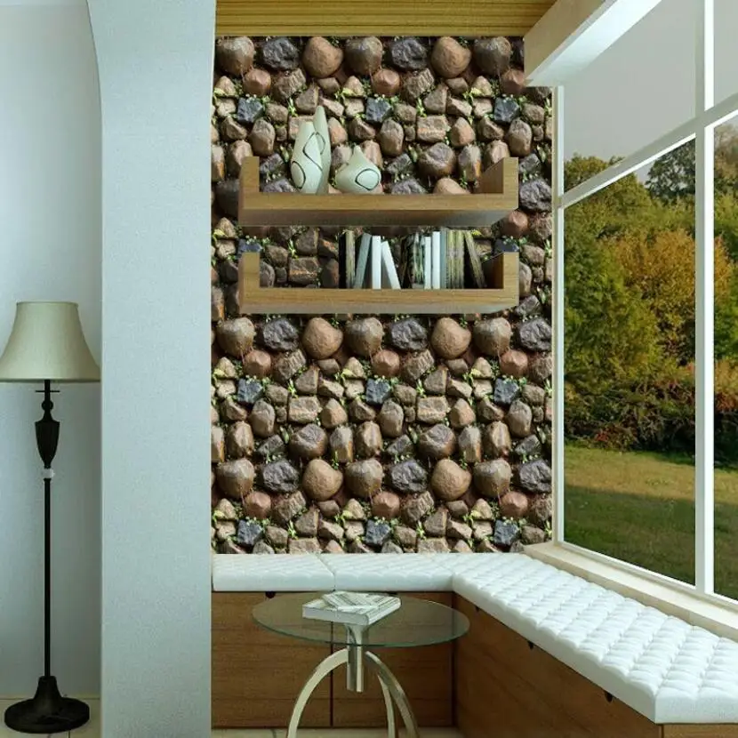 Modern 3d Stone Wallcovering Self Adhesive Store Wall Paper tv Backdrop Wallpapers Mural Papel de Parede Home Decoration ZE091 |