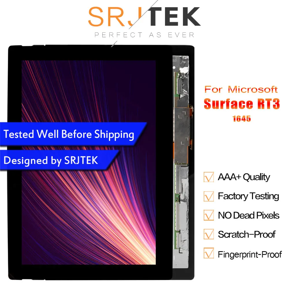 ЖК-дисплей SRJTEK 10 8 дюймов для Microsoft Surface 3 RT RT3 1645 сенсорный экран дигитайзер матрица