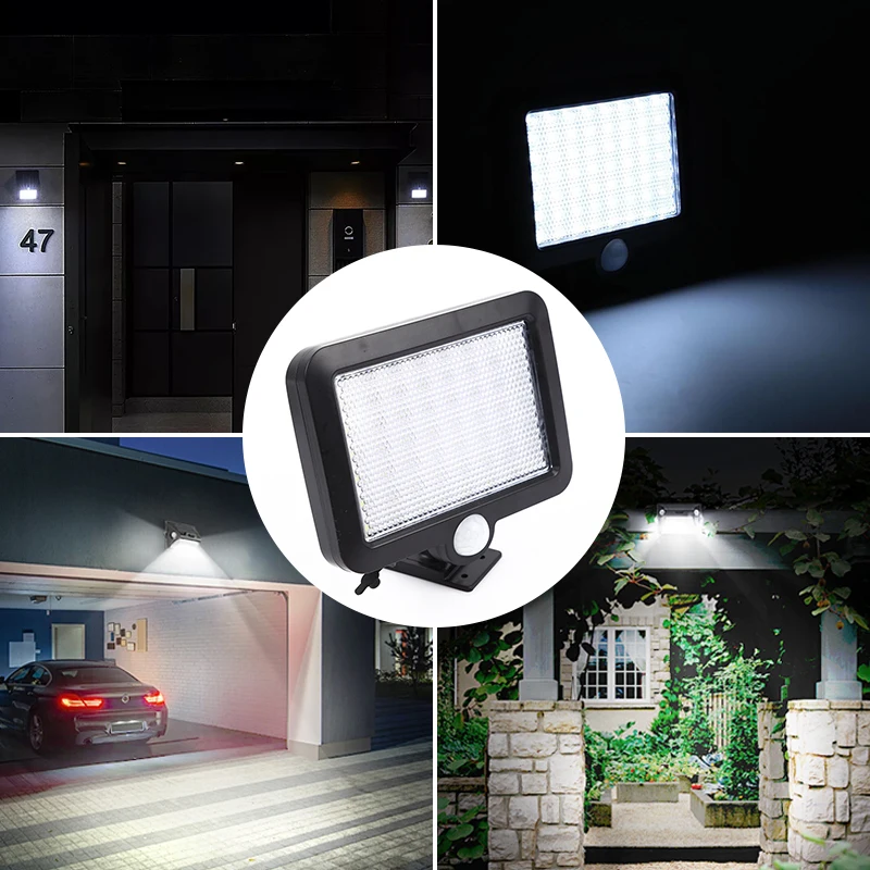 56 LED Pathway Солнечная энергия лампа PIR датчик движения наружный Настенный