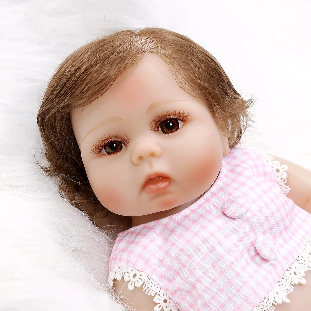 48 см Премиум bebe реалистичный reborn полный корпус Мягкий силикон милый ребенок Анатомически правильная игрушка для ванны в розовом платье с медведем игрушка
