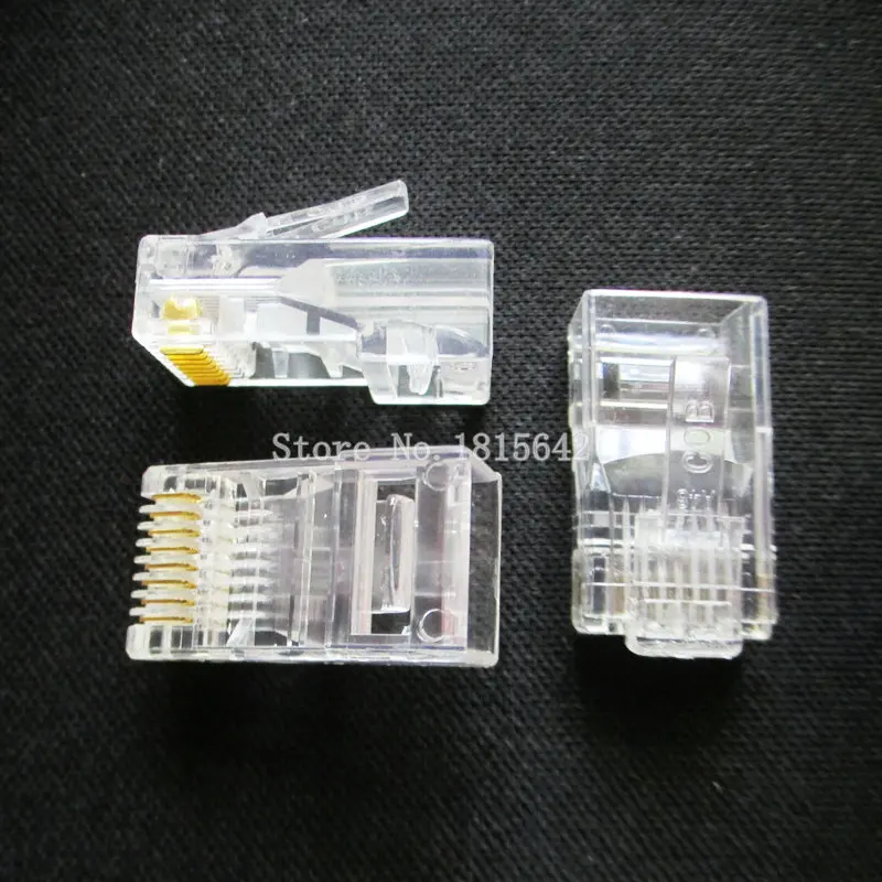 20PCS/LOT Crystal Head RJ45 CAT5 CAT5E Modular Plug Gold Plated Network 8P8C | Электронные компоненты и