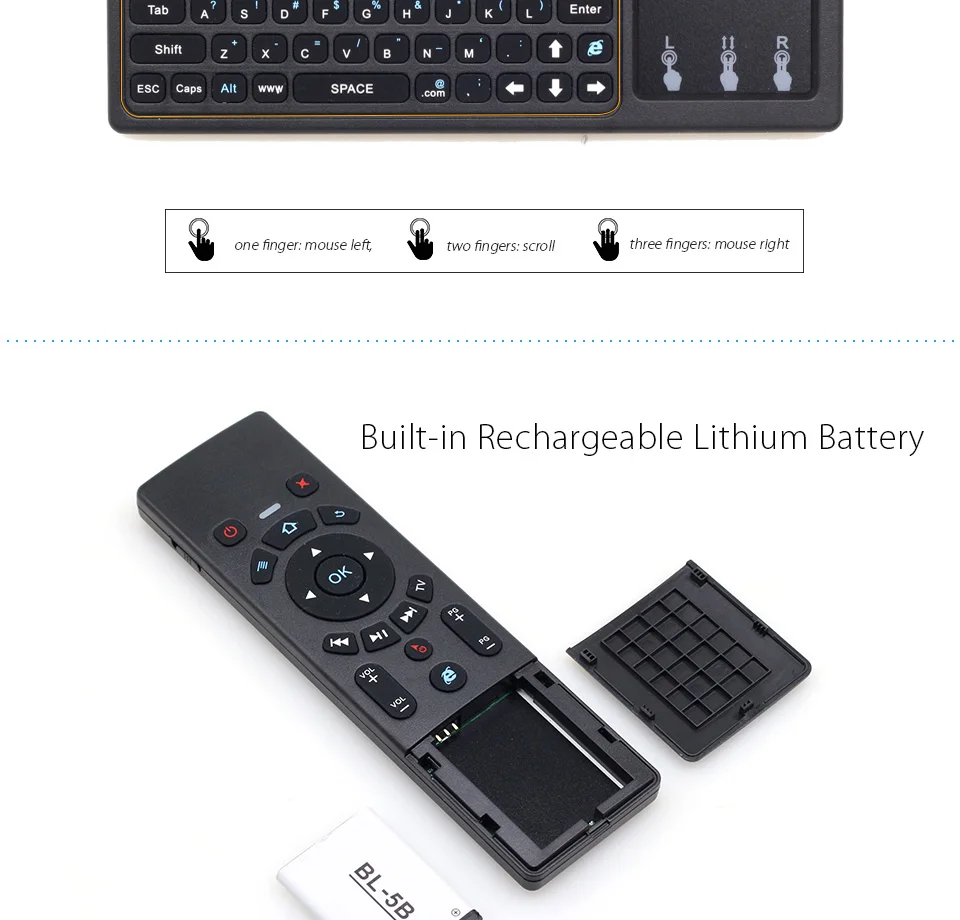 [100 шт./лот] JS6 2,4G мини беспроводная клавиатура Air mouse с тачпадом для Android tv Box, мини-ПК, проекторов, ноутбуков