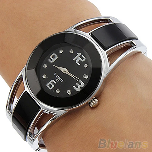 

Women Fashion Opening End Quartz Analog Round Case Bracelet Bangle Wrist Watch hot