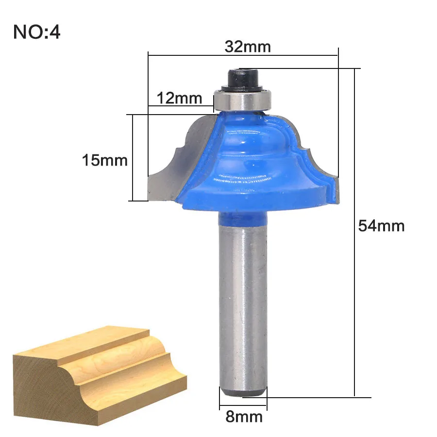1pc 8mm Shank Corner Round Cove Box Wood Router Bits With Bearing Tungsten Carbide Woodworking Cutting Tools Cheap Price - купить по
