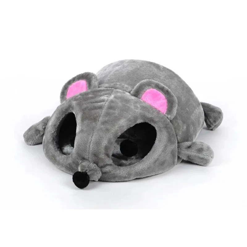 

Grey Mouse Shape Bed for Small Cats Dogs Cave Bed Removable Cushion Windproof waterproof Bottom Pet Mouse Bed House Gift for Pet
